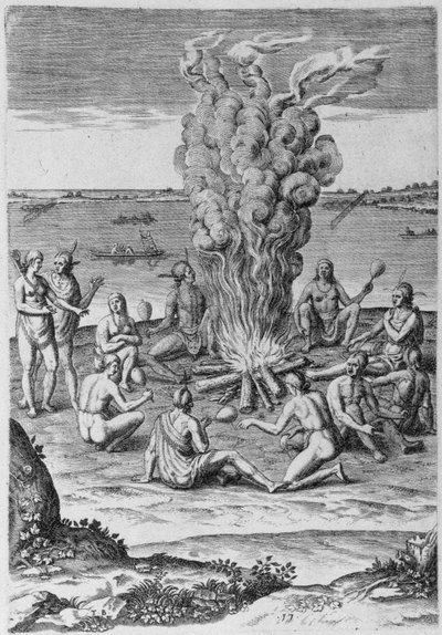 Indians around a Fire by John White